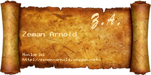Zeman Arnold névjegykártya